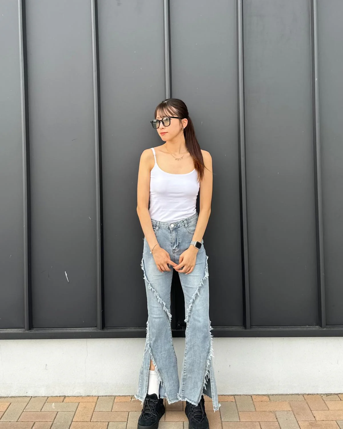 スリットフリンジデニムパンツ - Image 3