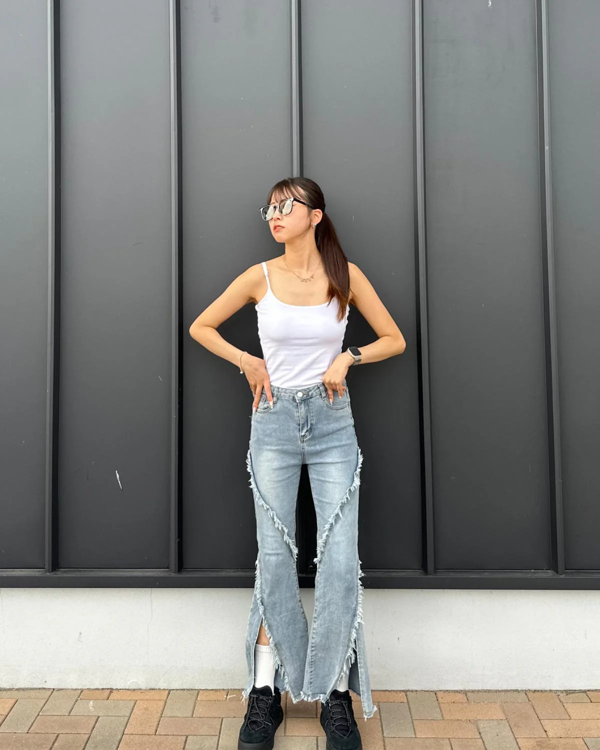 スリットフリンジデニムパンツ - Image 4