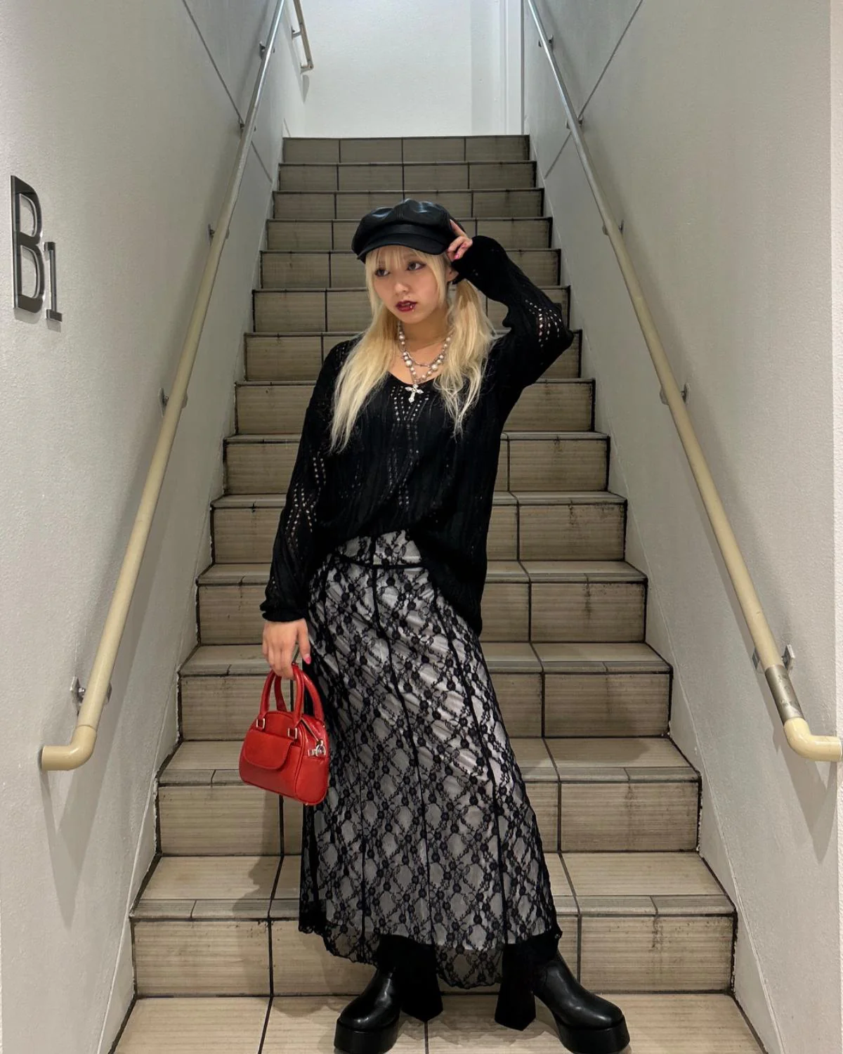 レースレイヤードデザインスカート - Image 3