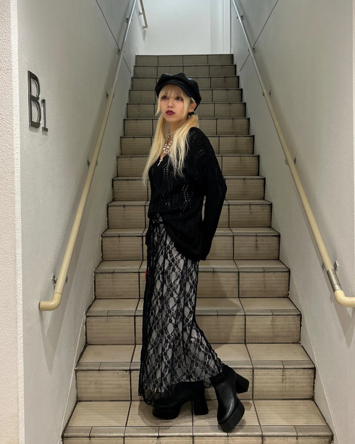 レースレイヤードデザインスカート - Image 4