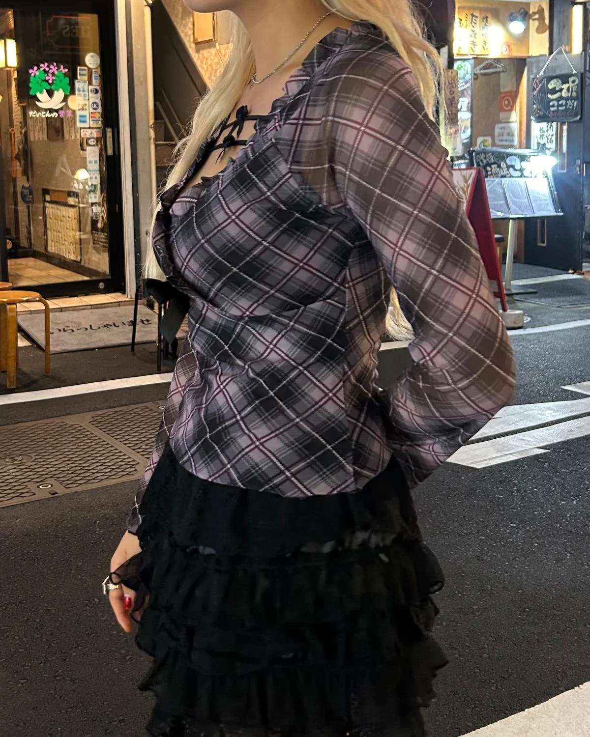 チェックフリルロンT - Image 4