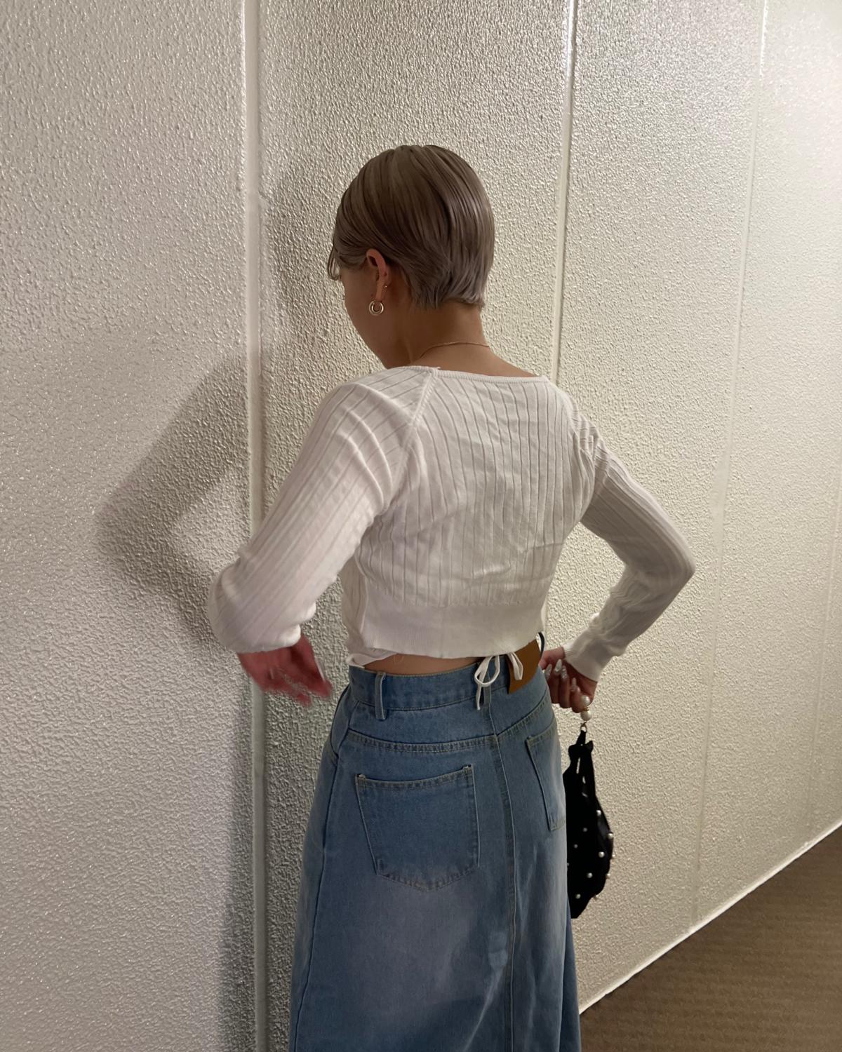 バックリボンリブニット - Image 9