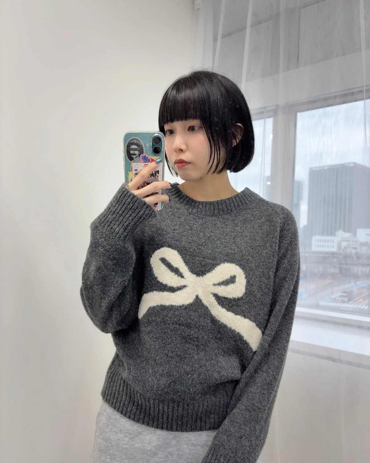 リボンニットプルオーバー