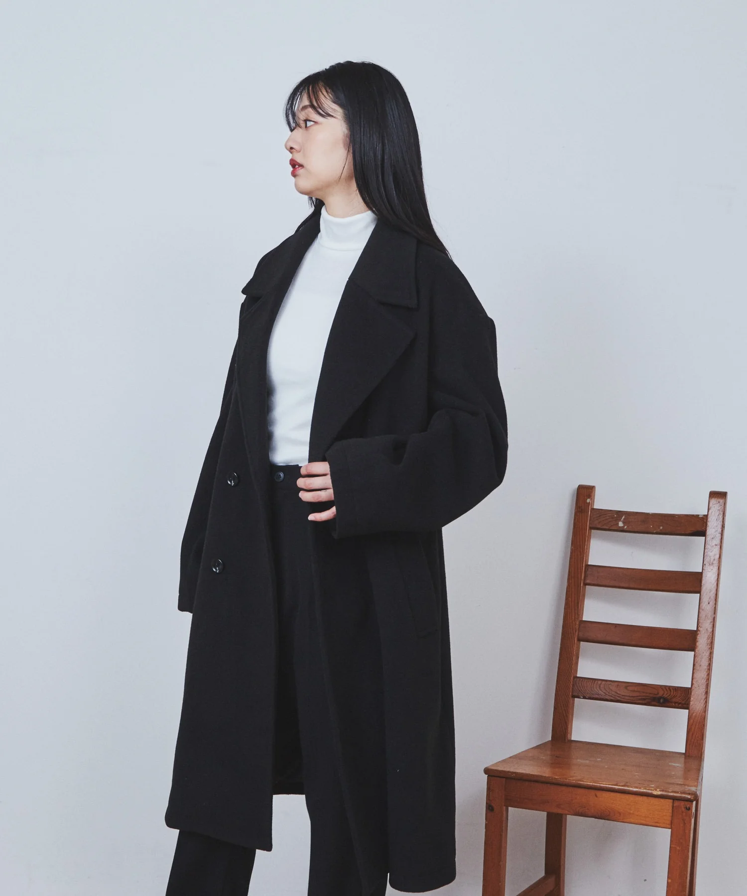 ニットメルトンダブルチェスターコート - Image 17