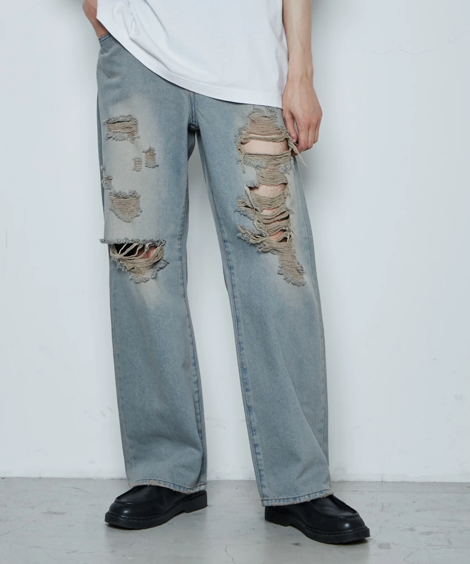 ダメージデニムワイドパンツ - Image 3