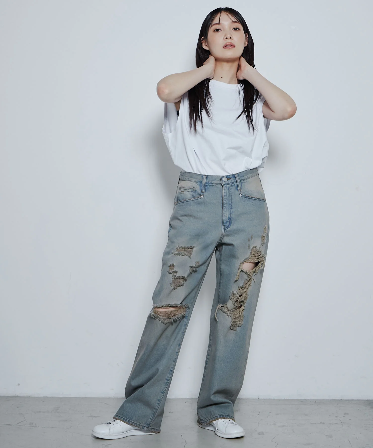 ダメージデニムワイドパンツ - Image 9