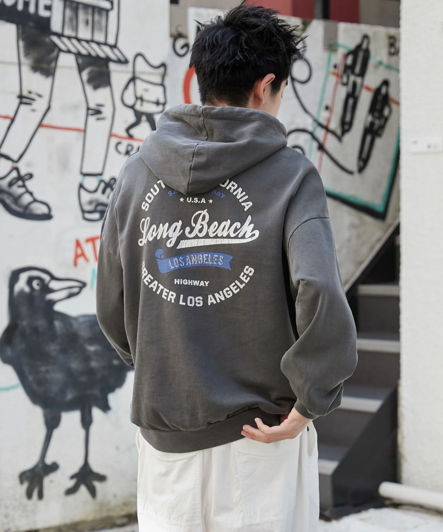 ピグメントグラフィックプルパーカー - Image 4