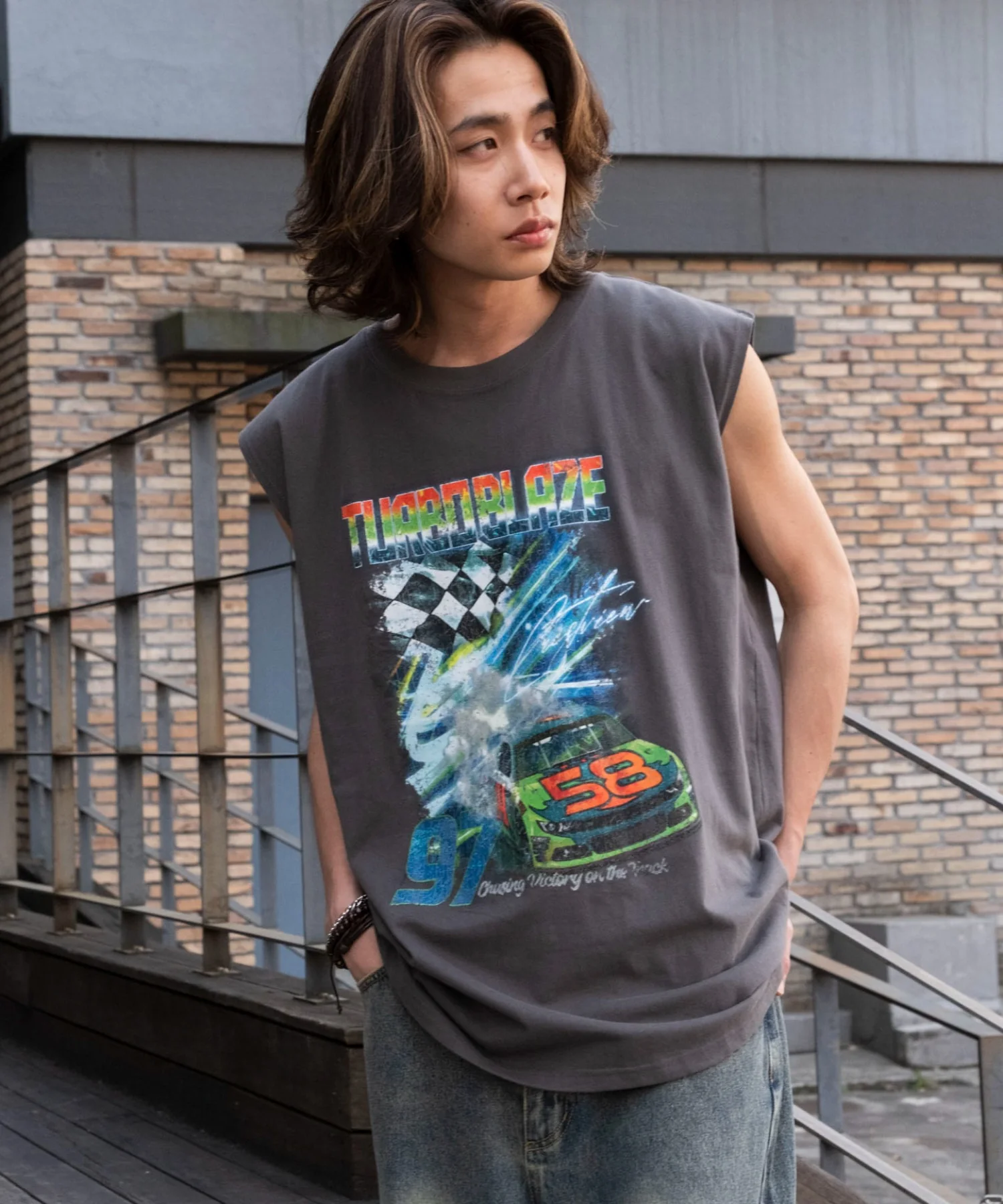 ヴィンテージライクグラフィックノースリーブ - Image 8