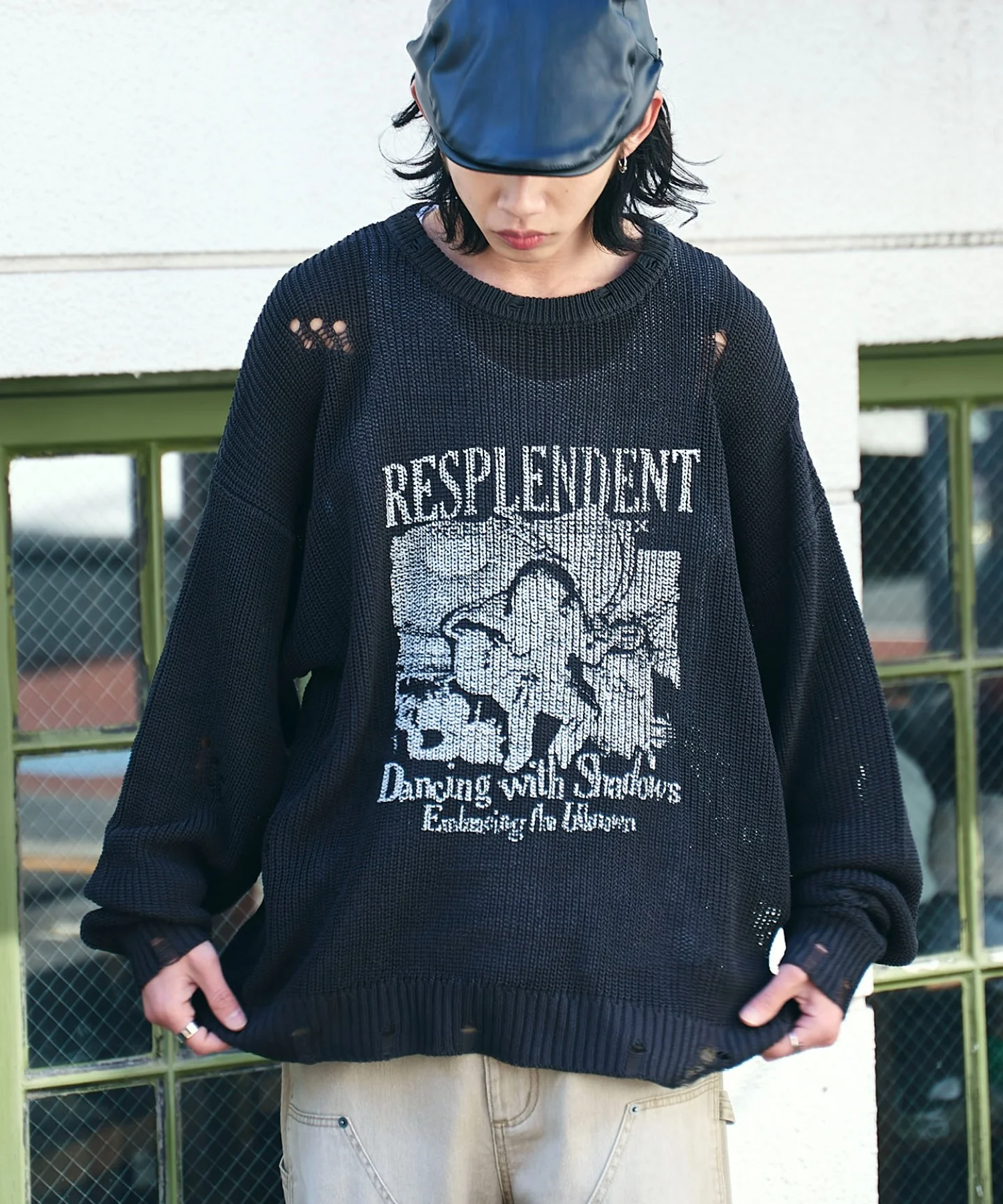 グラフィックダメージニットプルオーバー - Image 14