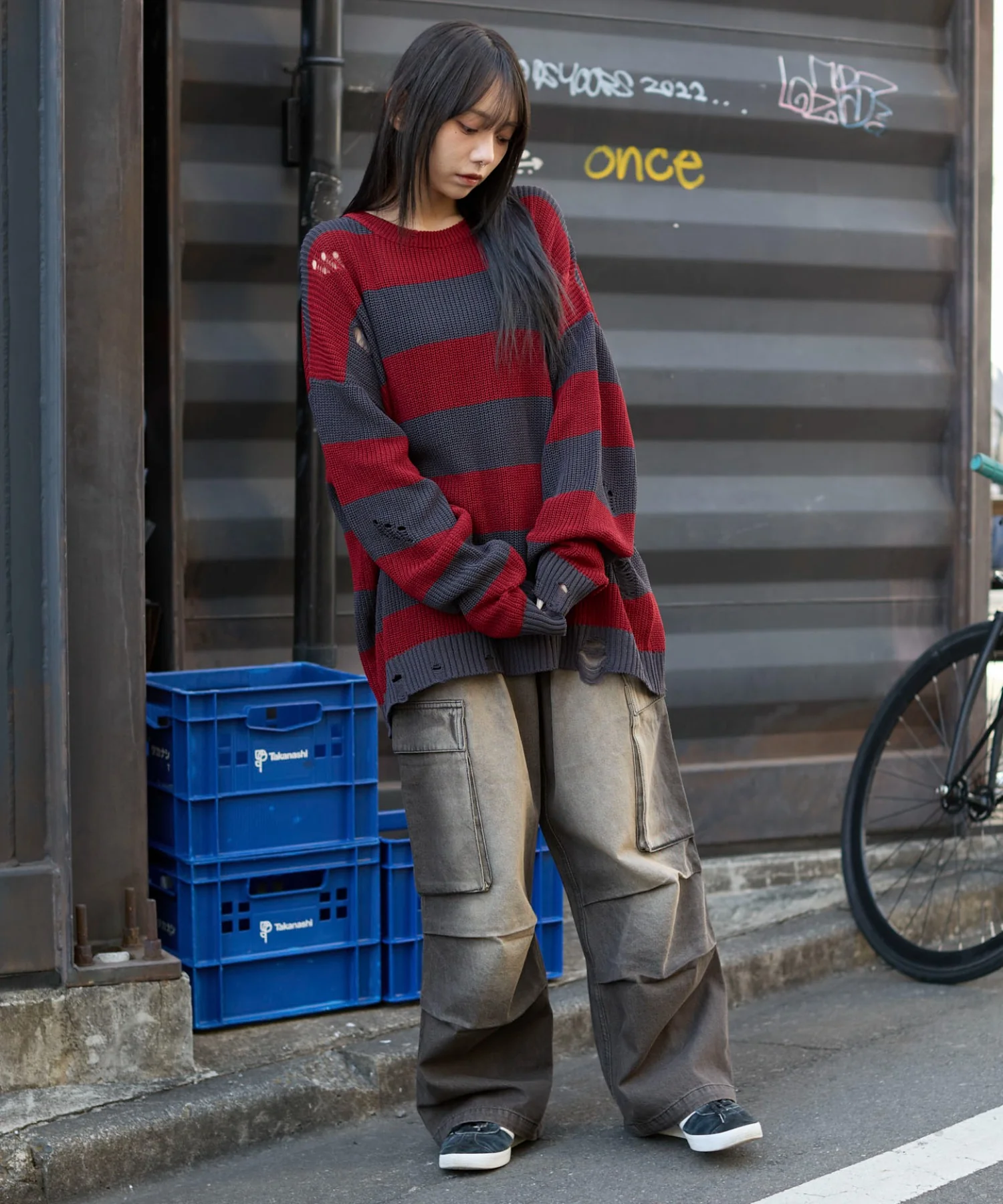 ボーダーダメージニットプルオーバー - Image 18