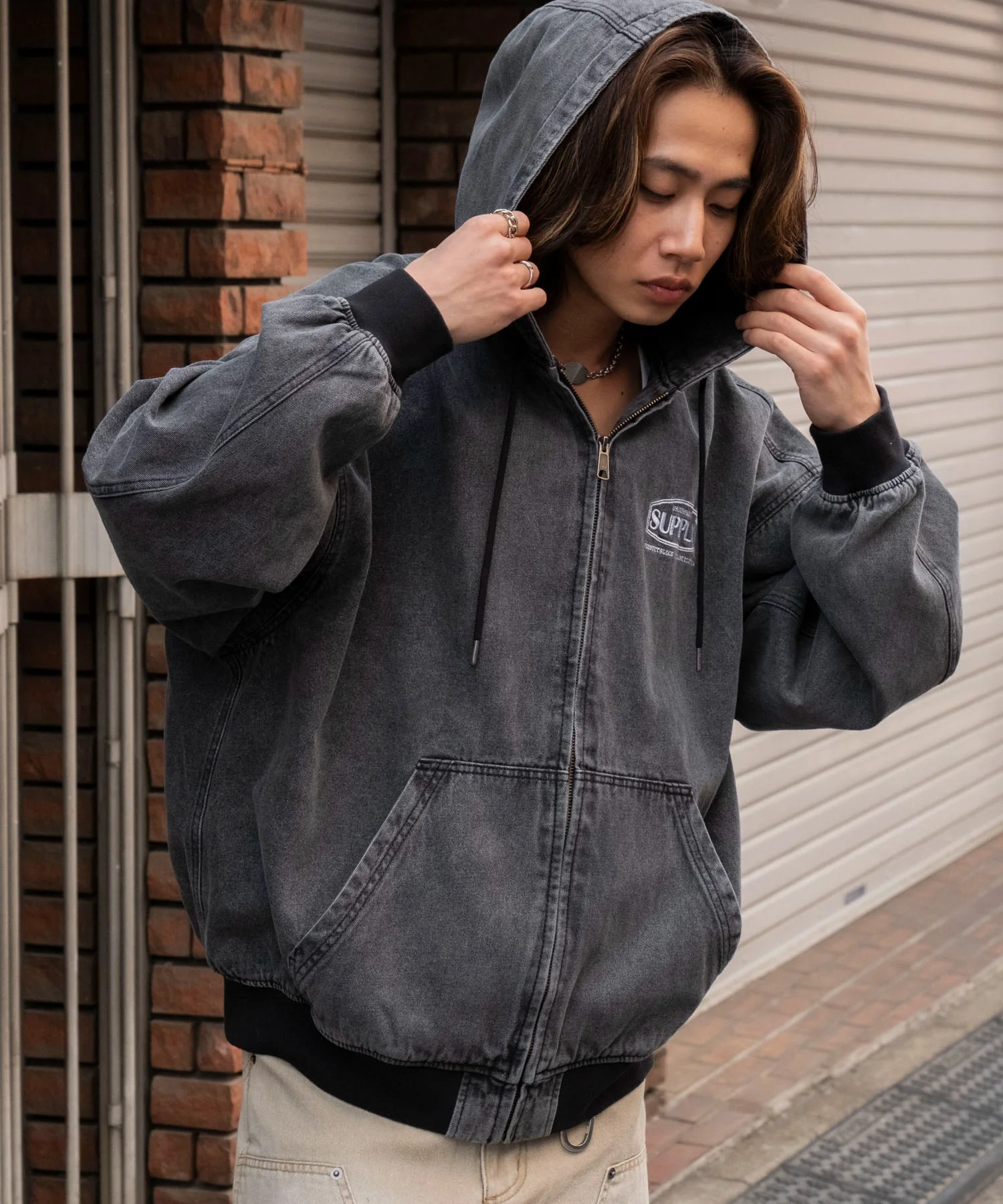 デニムフードブルゾン - Image 12