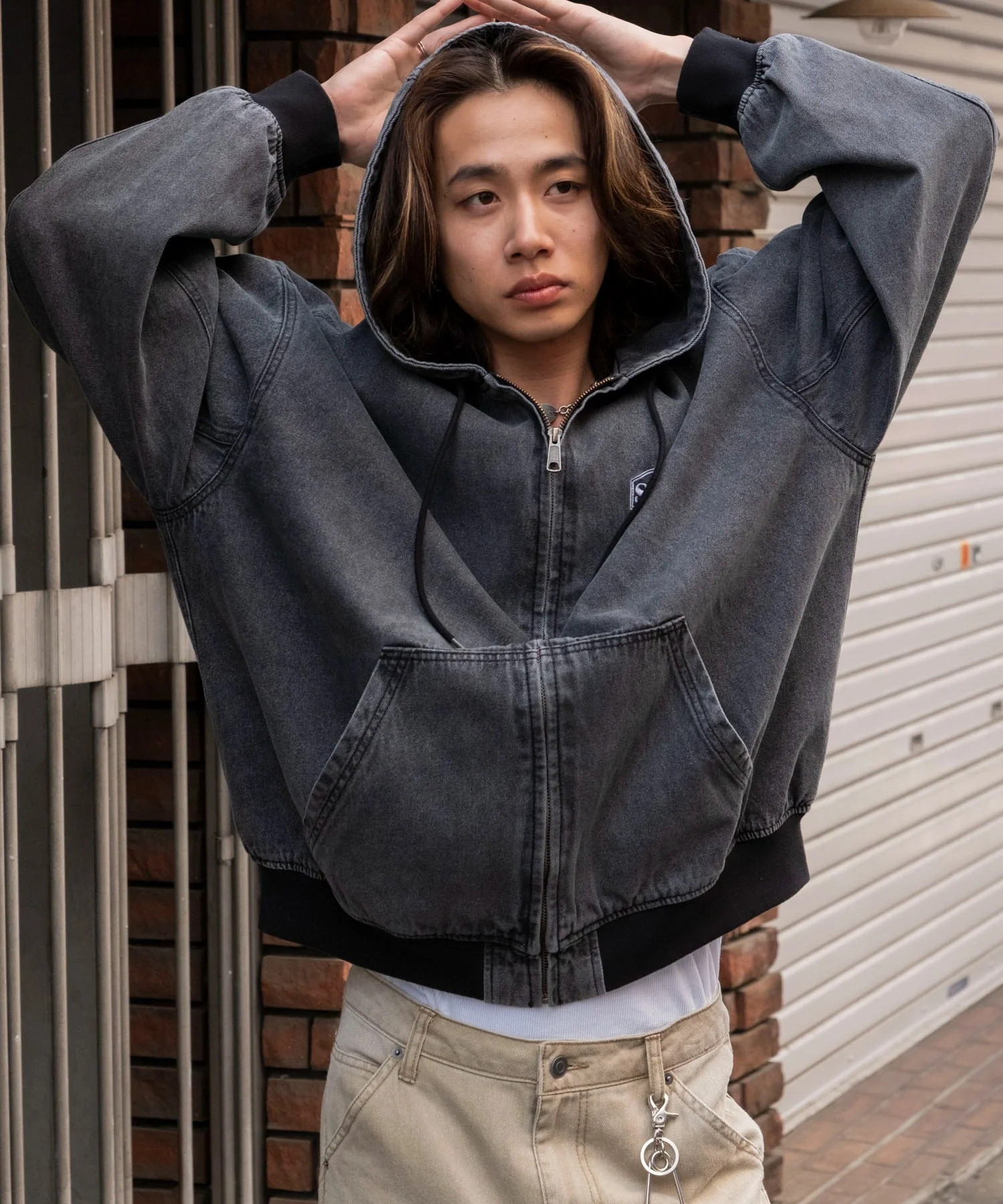 デニムフードブルゾン - Image 13