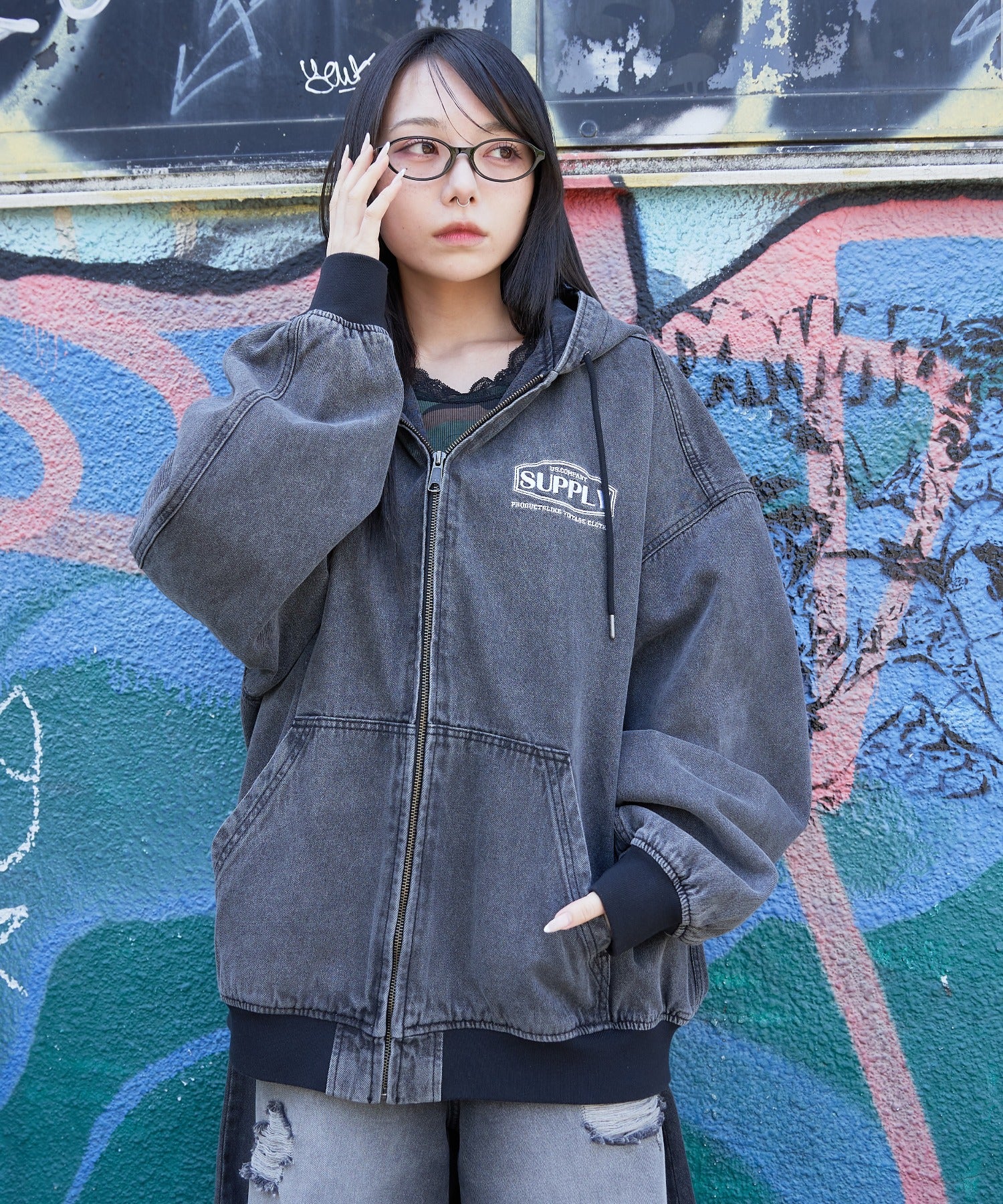 デニムフードブルゾン - Image 15