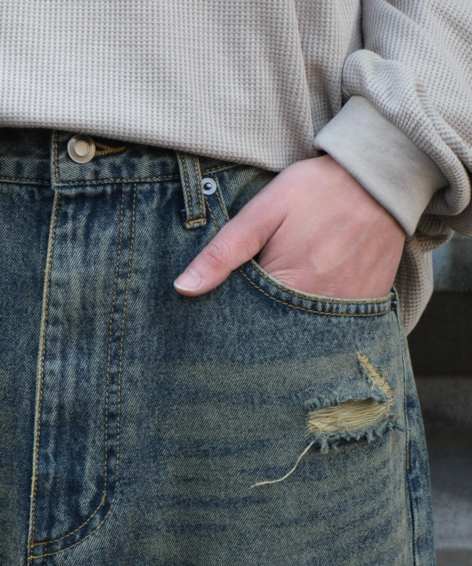スーパーバギーダメージデニムパンツ - Image 13