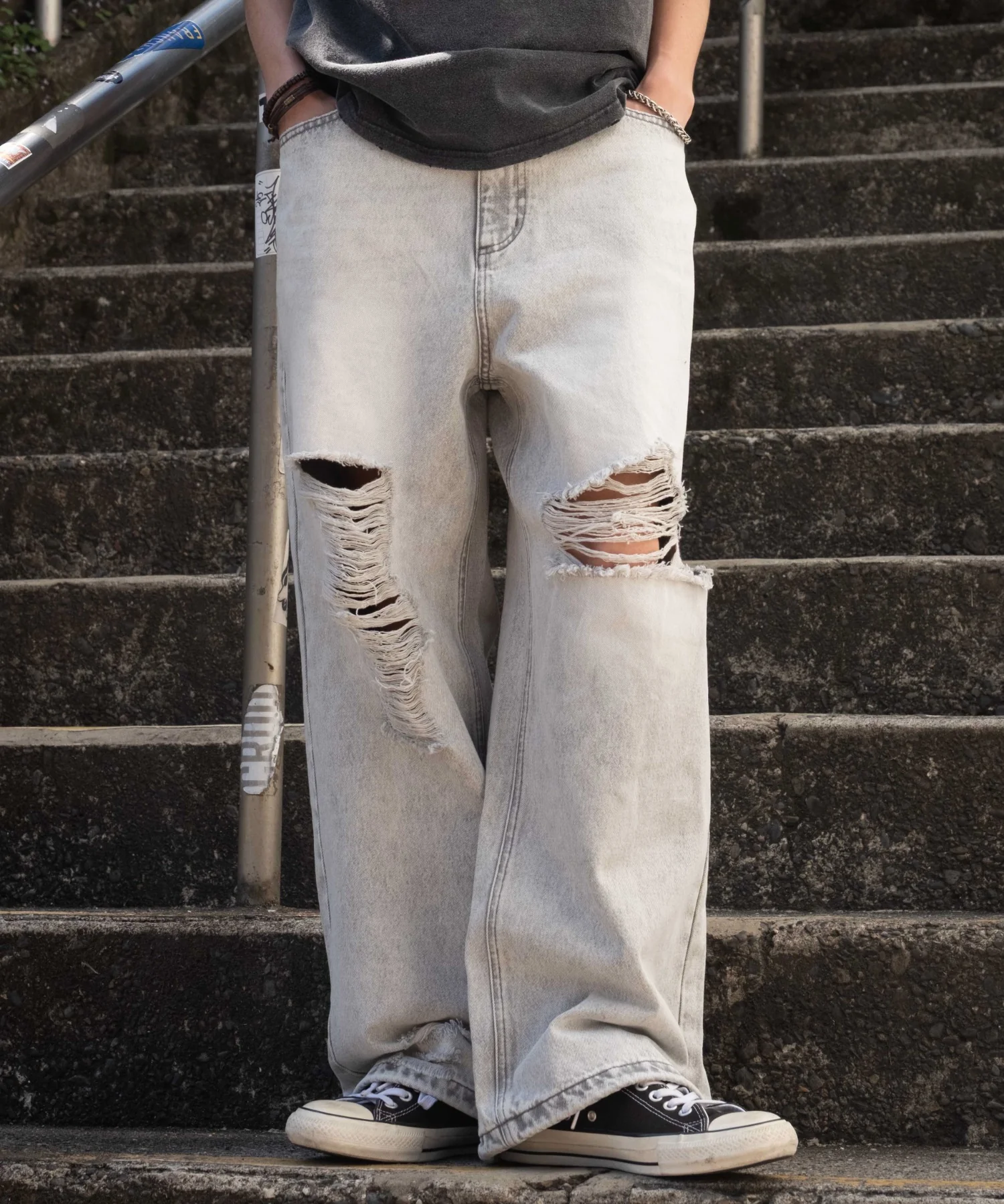 スーパーバギーダメージデニムパンツ - Image 6